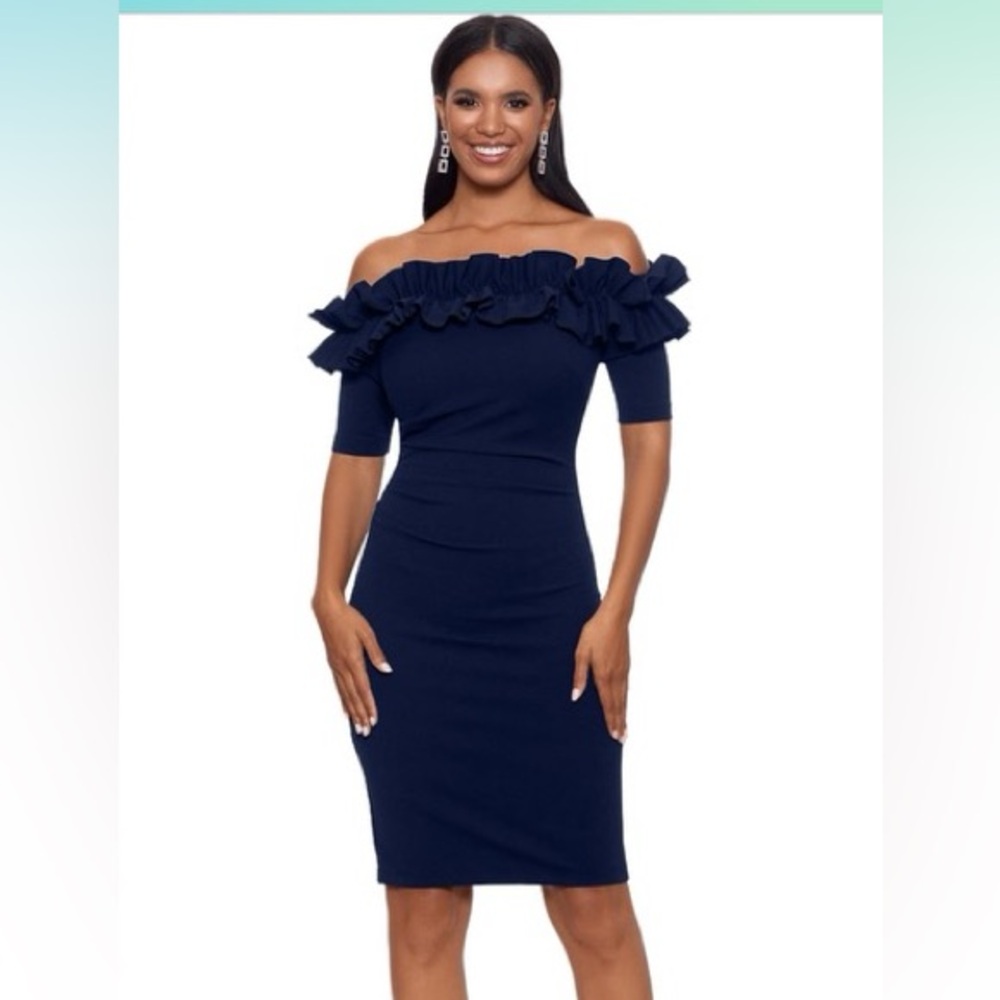 Xscape Navy Sheath Dress size 12
